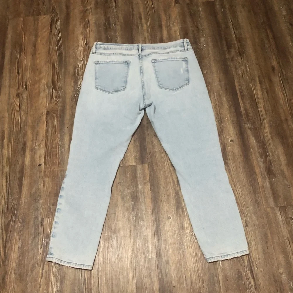 Frame Le Garcon Crop Jeans Women's 28 Distressed Hemp Denim in Bathe Wash